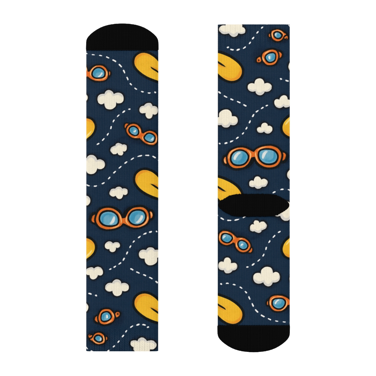 Propeller Chevron In Pilot Blue designer printed crew socks