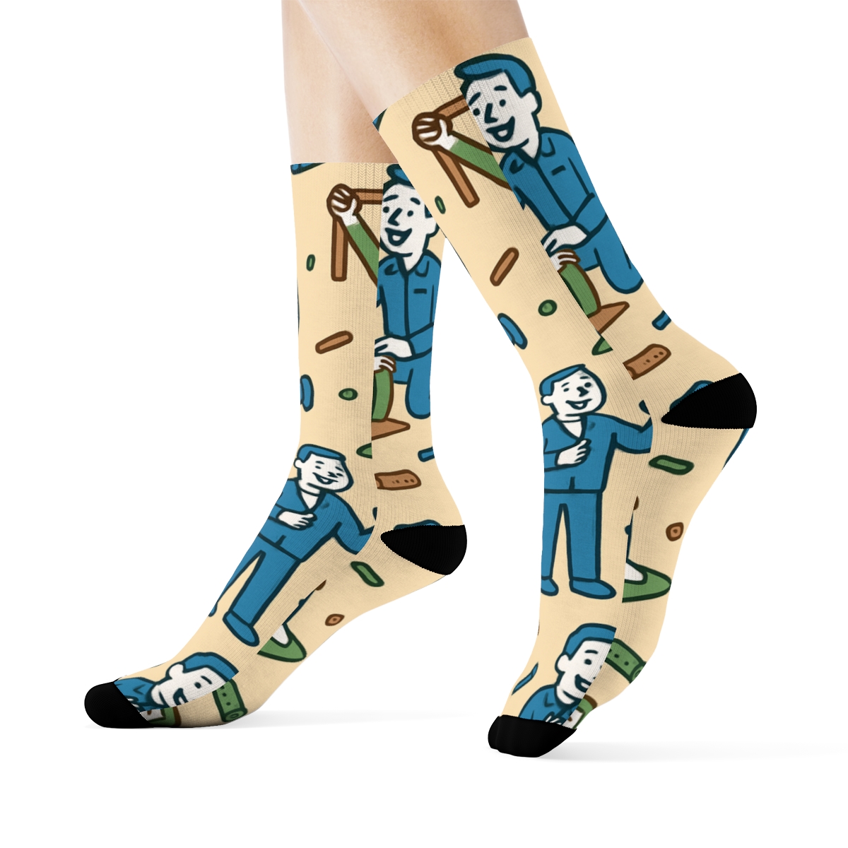 Posture Correction Parade With Physical Therapist Silhouettes custom crew socks
