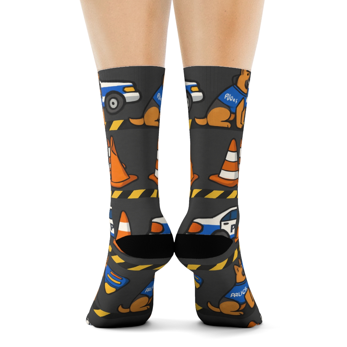 Checkpoint Parade With Security Guard Caution Tape Bands custom crew socks