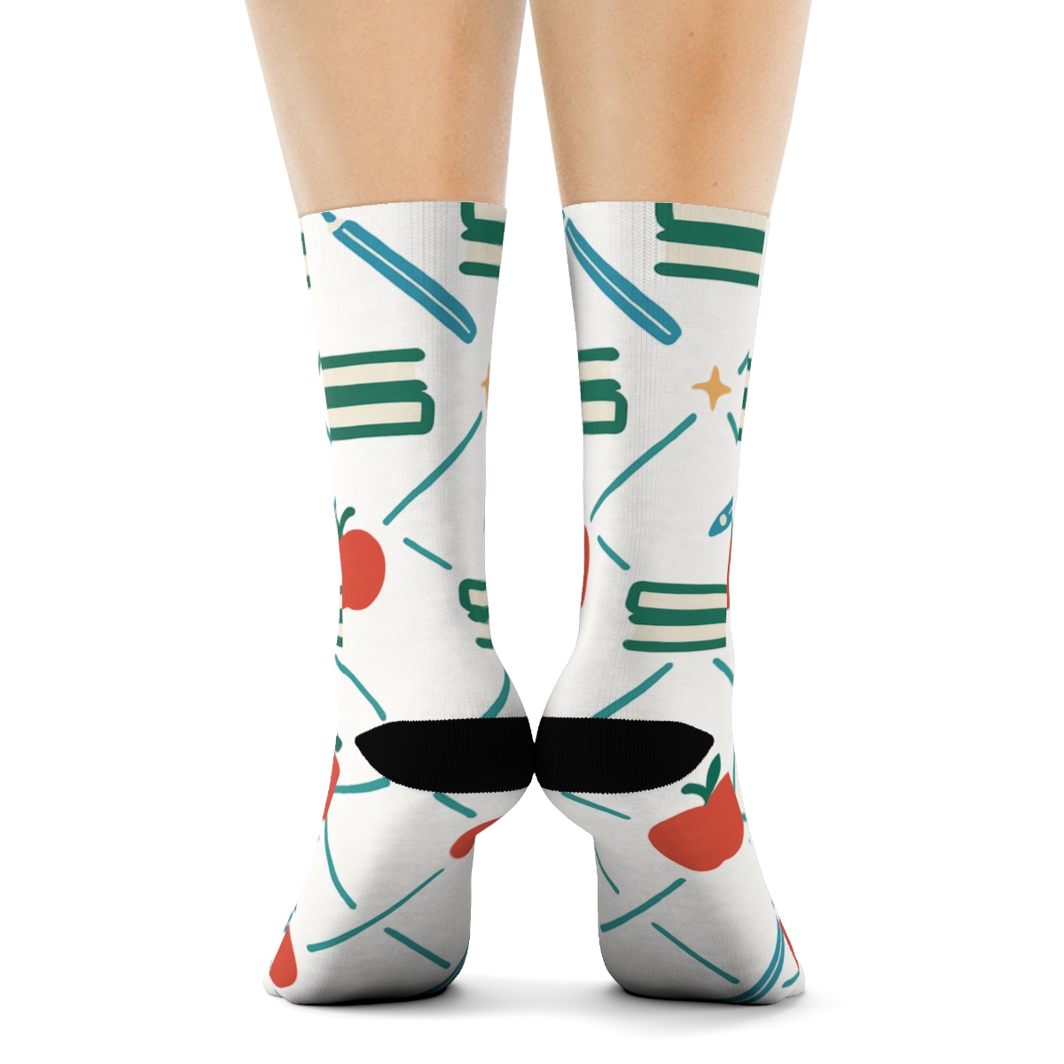 Apple Constellation Pattern For Teacher Celebration trendy patterned crew socksApple Constellation Pattern for Teacher Celebration Crew Socks - Image 4