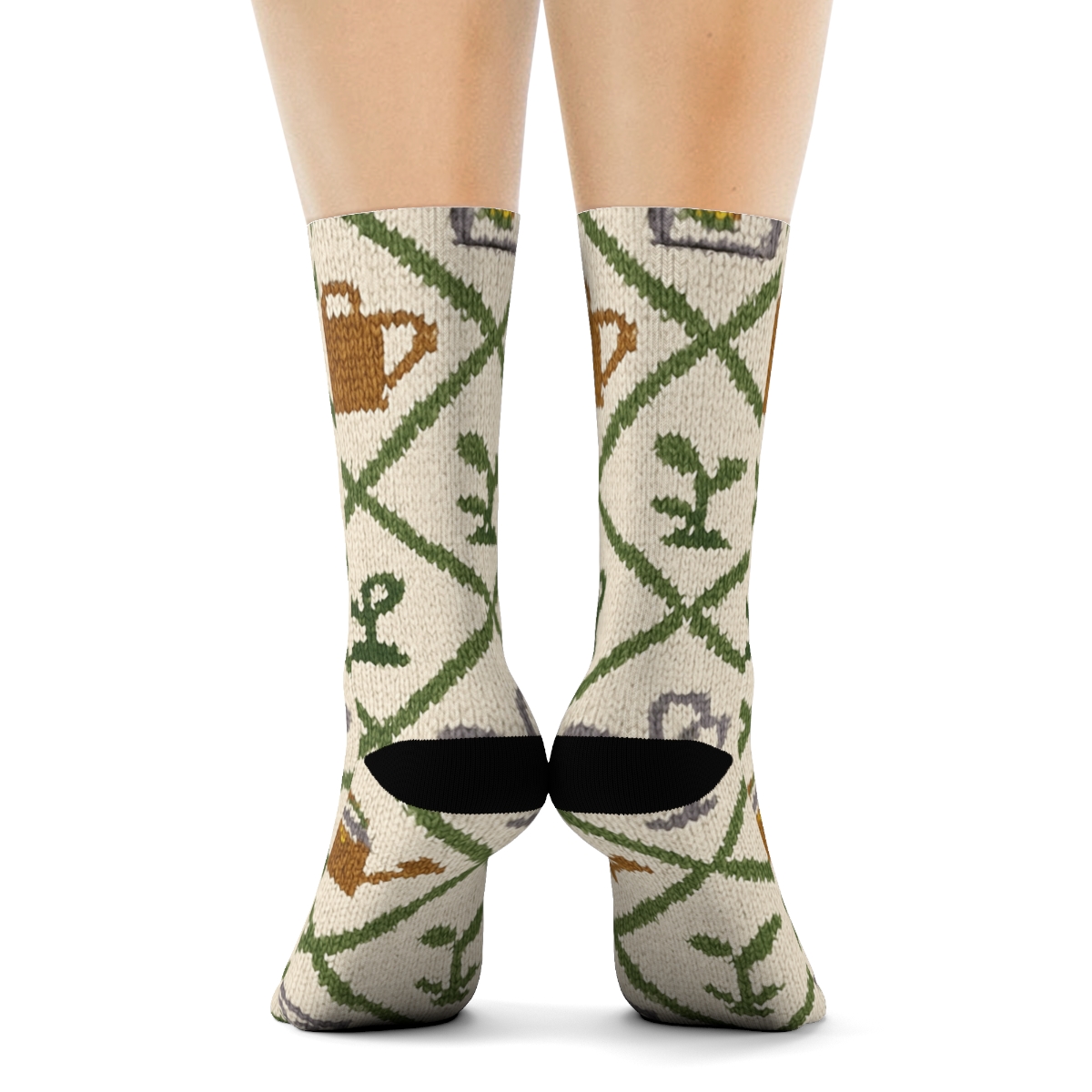 Knitted Trellis Gardener Pattern soft everyday crew socks