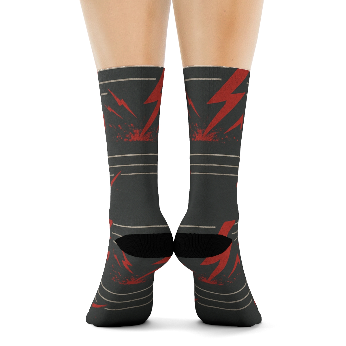 Industrial Power Line Bands designer printed crew socks