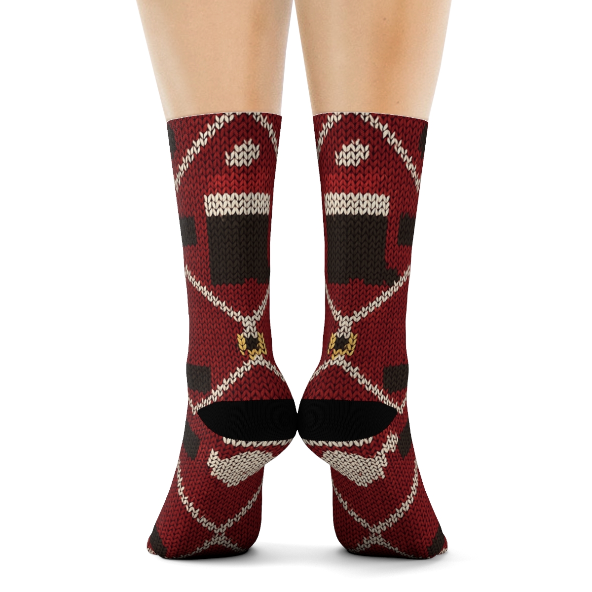 Knitted Suit Tessellation Santa personalized crew socks