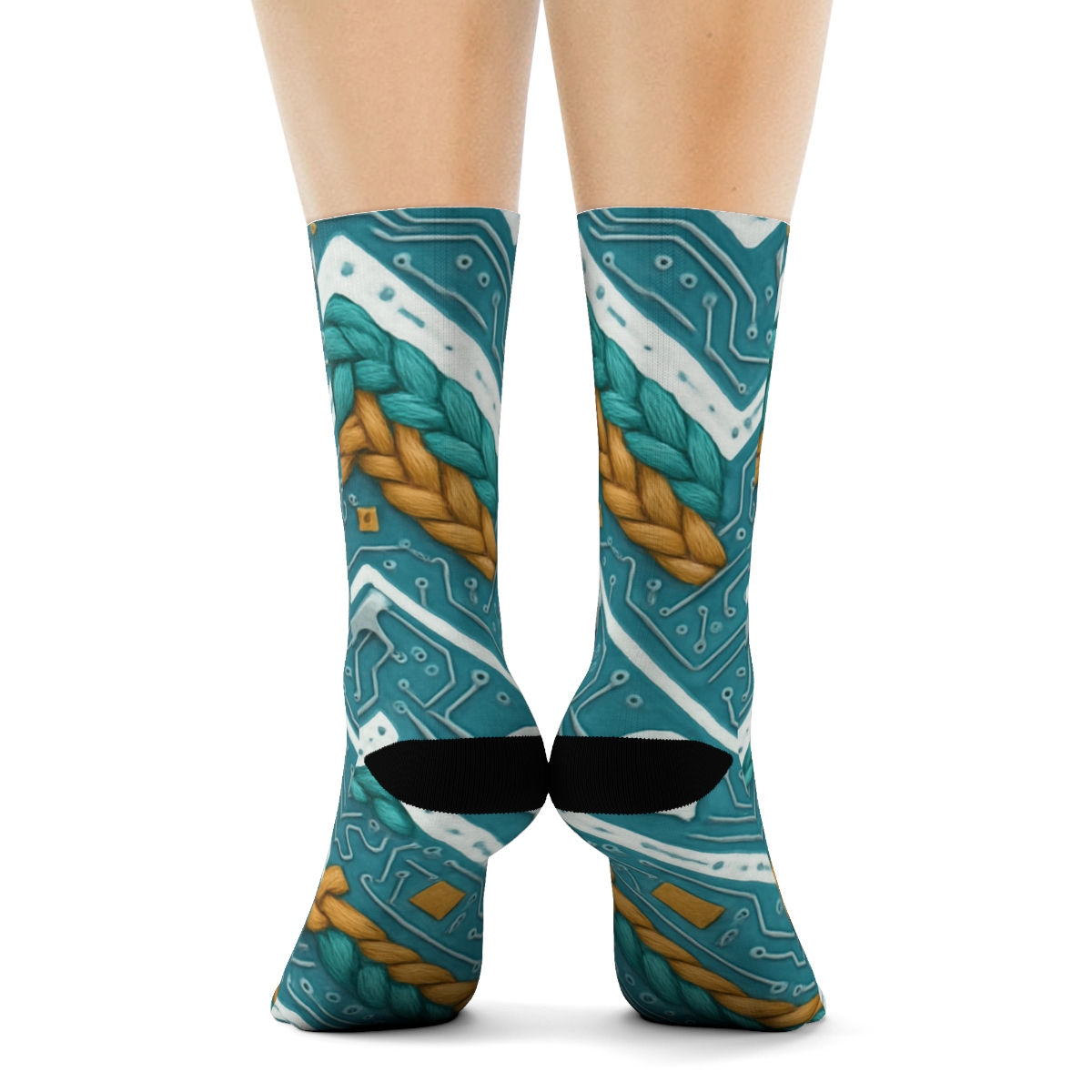 Circuit Board Chevron For It Support Specialist unique graphic crew socks