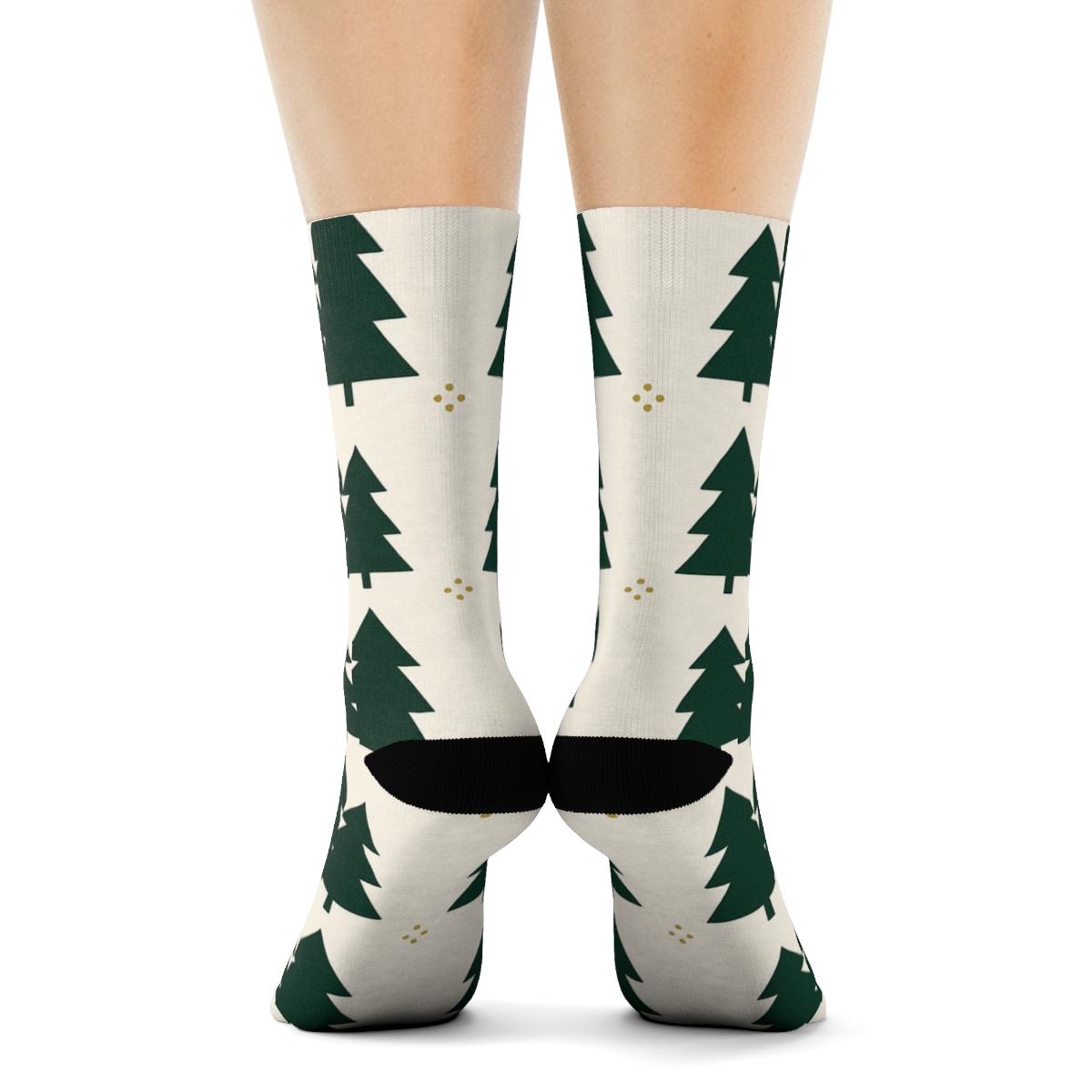 Xmas Minimal Tree Silhouette Dot Matrix comfortable cotton crew socks