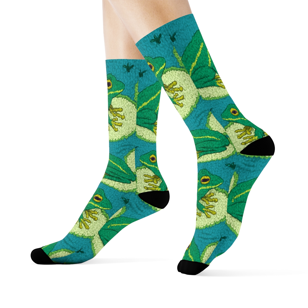 Lily Pad Lattice soft everyday crew socks