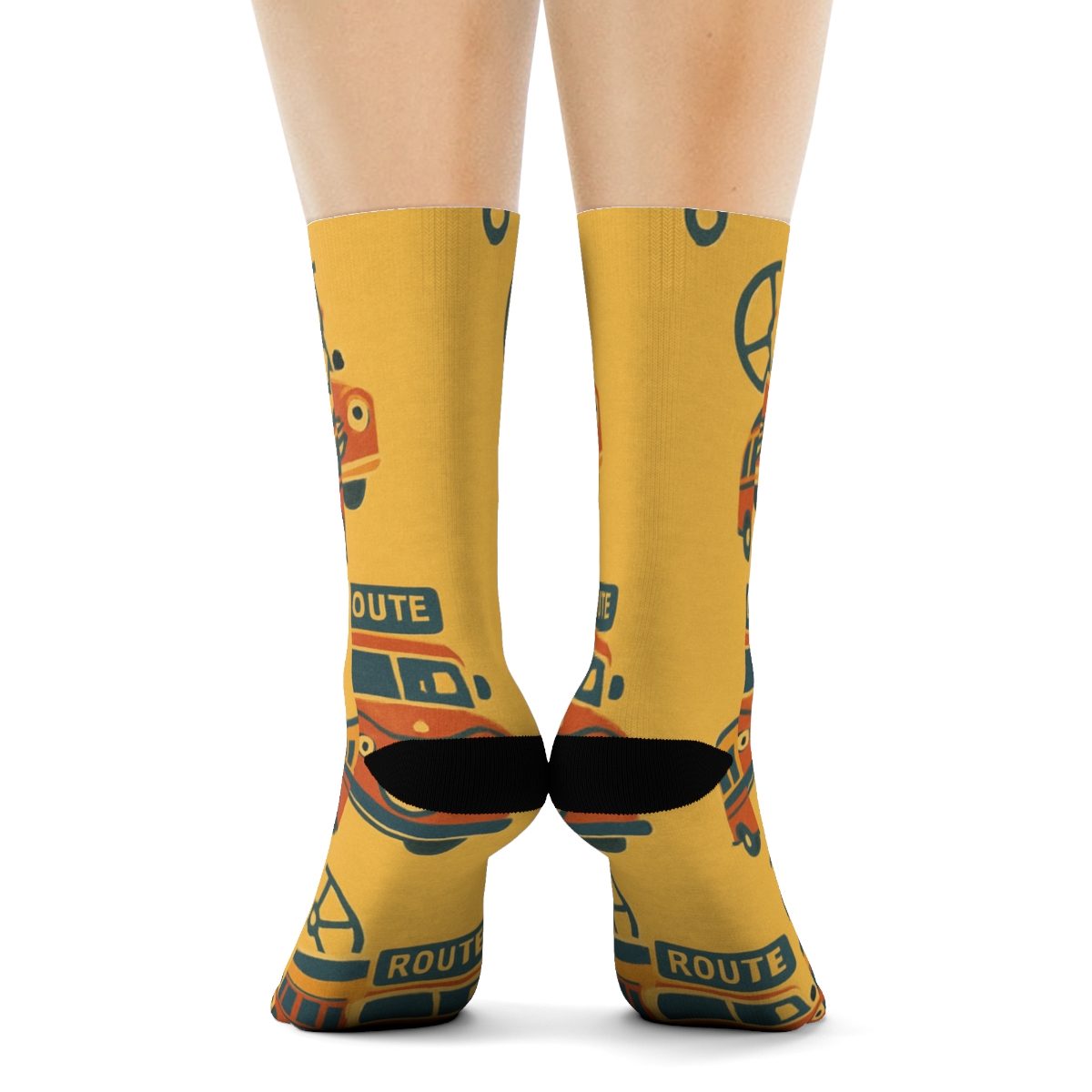 City Loop Bus Driver Parade Tessellation designer printed crew socks