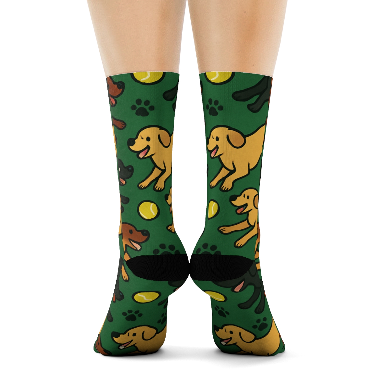 Park Ball Rhythm With Labrador Retriever Motif premium sports crew socks