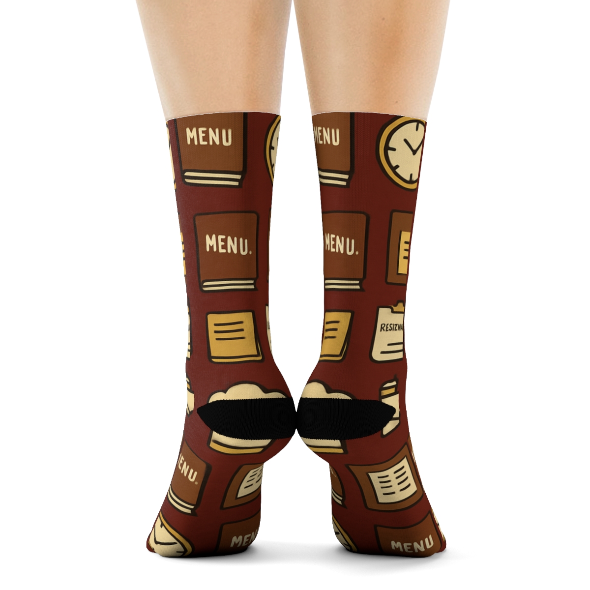 Cherry Service Symphony For Restaurant Manager Teams trendy patterned crew socksCherry Service Symphony for Restaurant manager Teams Crew Socks - Image 4