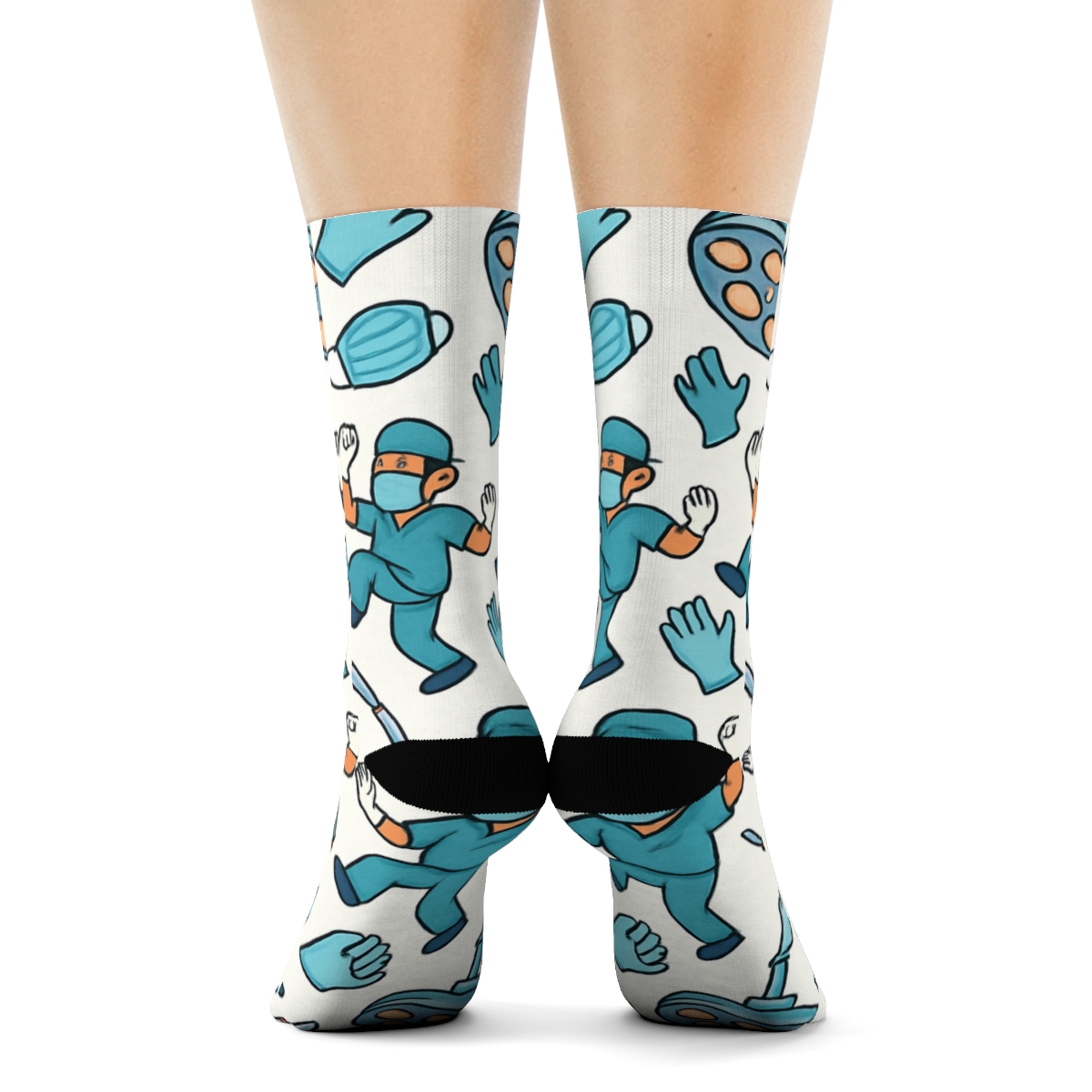 Operating Room Party With Surgeon Icons stylish athletic crew socks
