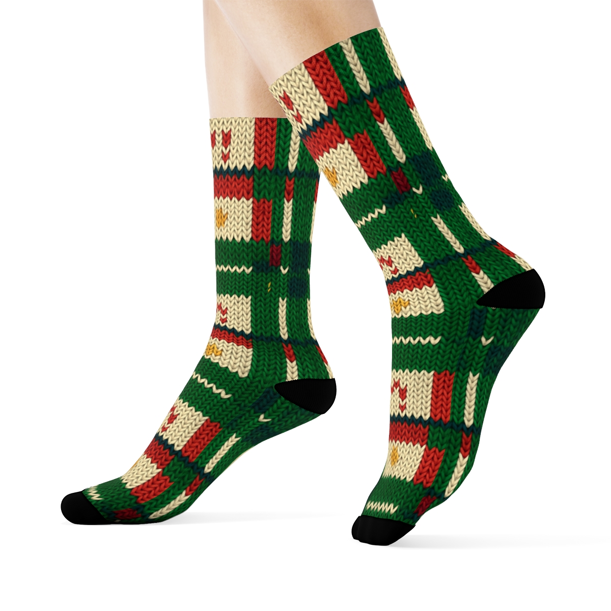 Festive Plaid Holiday Blanket designer printed crew socks