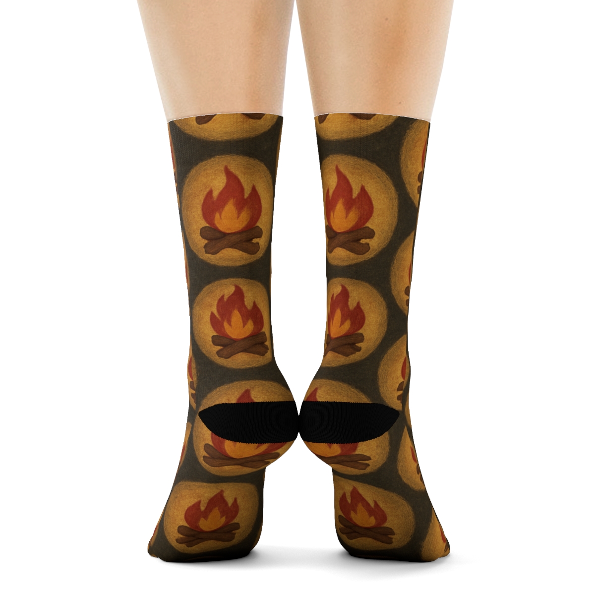 Campfire Glow Ring Tessellation On Charcoal unique graphic crew socks