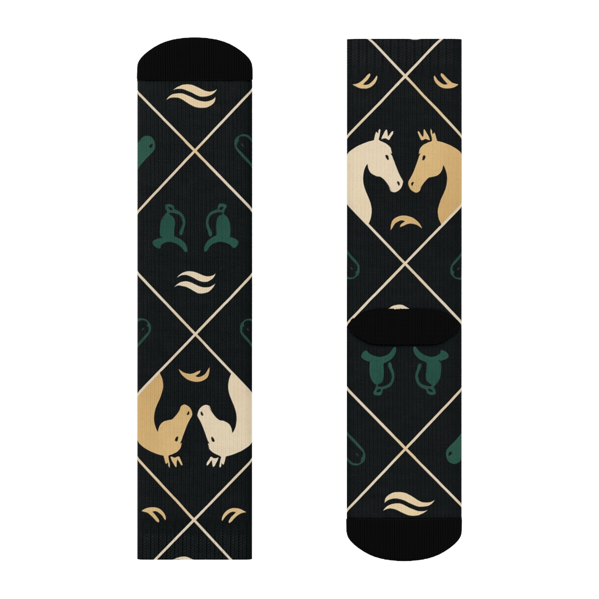 Pasture Carousel With Horse Silhouettes custom crew socks