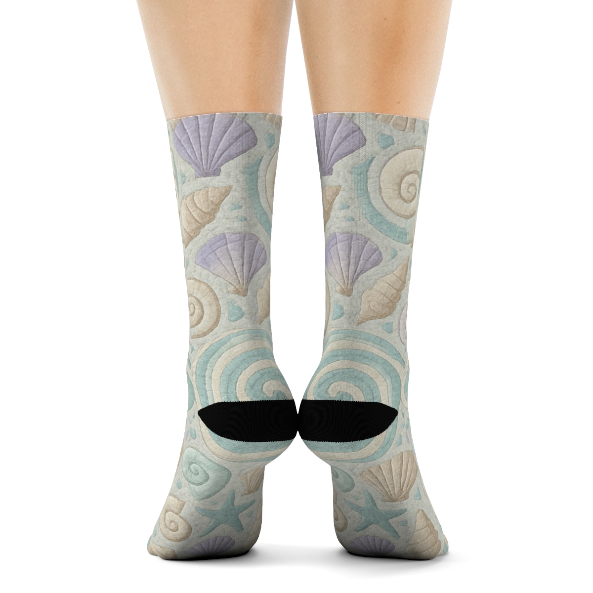 Tidepool Whorl Mosaic trendy patterned crew socks