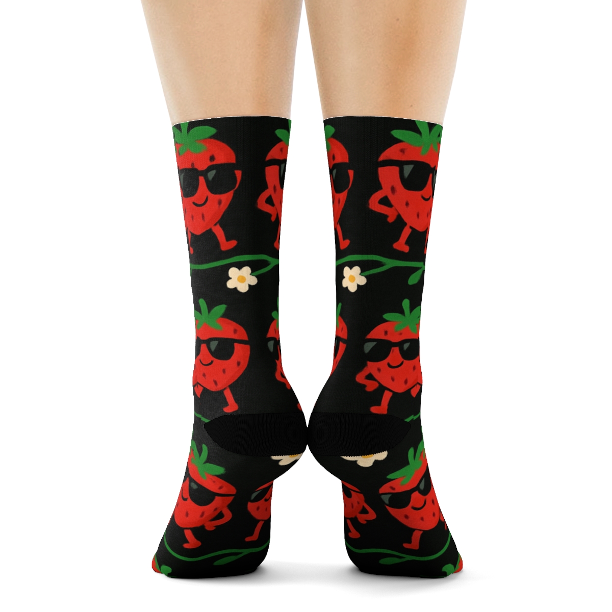 Strawberry Sunglasses Parade Band comfortable cotton crew socksStrawberry Sunglasses Parade Band Crew Socks - Image 4