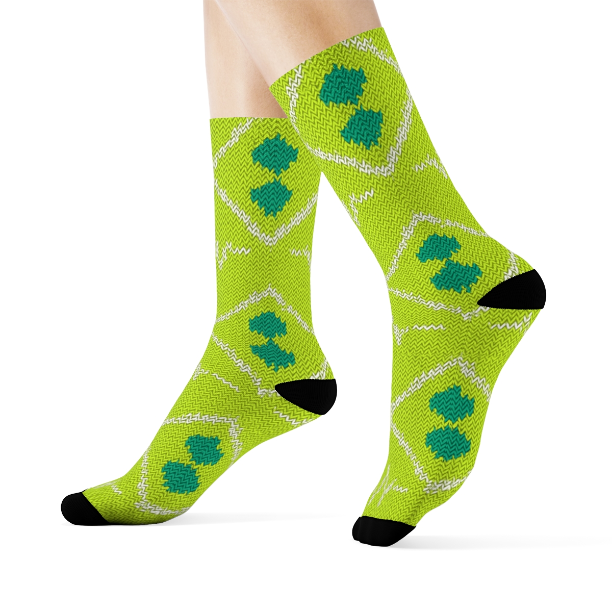 Paramedic Star Lattice Knit Illusion designer printed crew socks