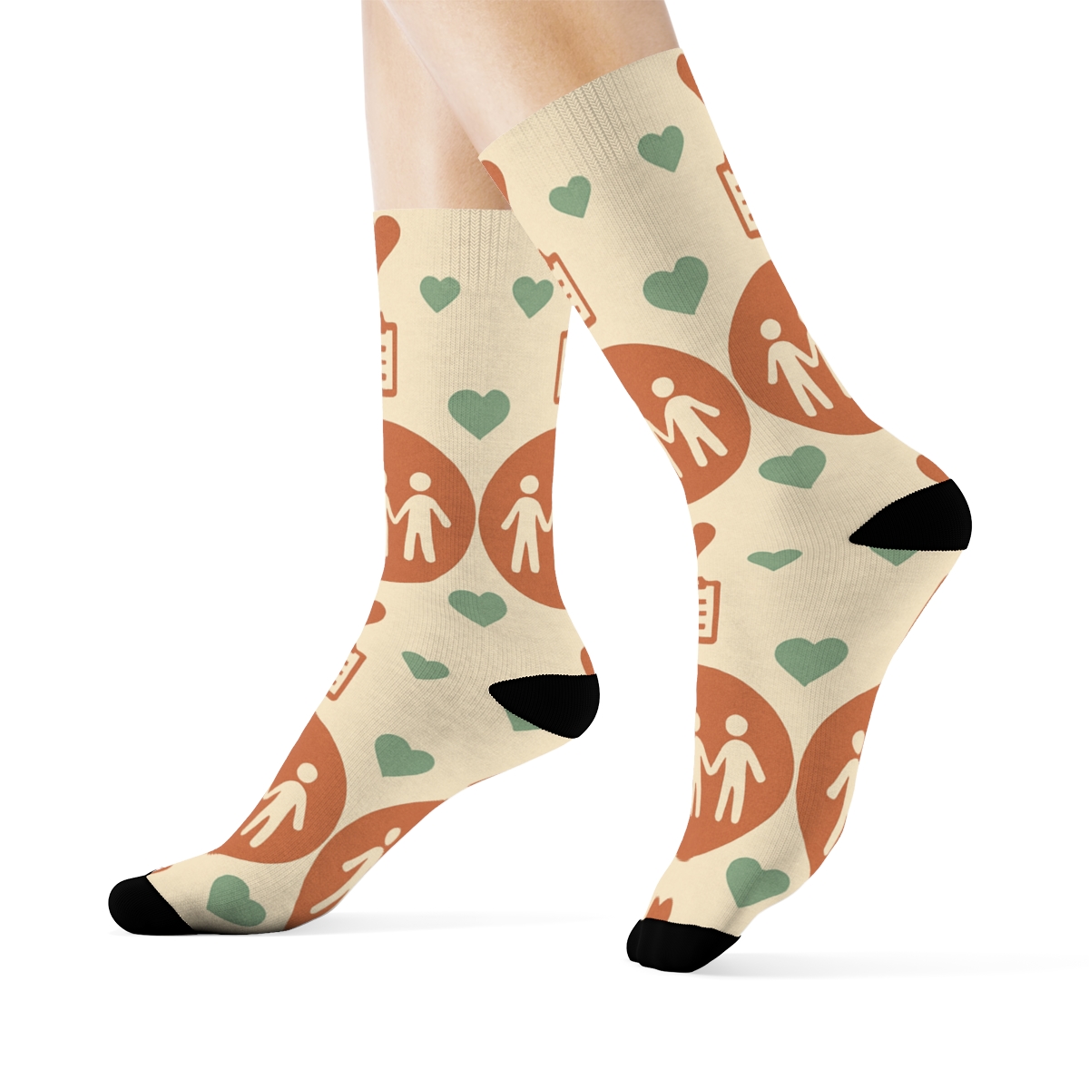 Social Worker Support Circles Lattice stylish athletic crew socks