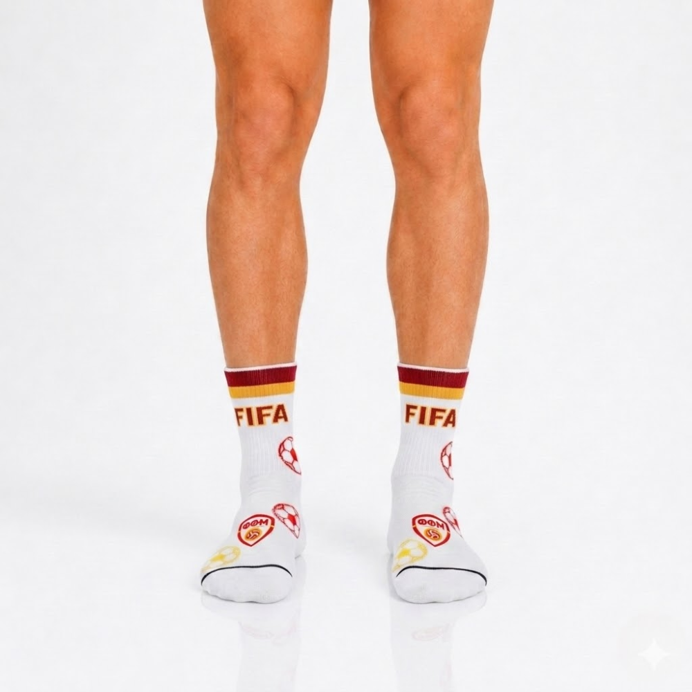 Unisex FIFA 2026 North Macedonia Soccer Fan Sports Themed SocksUnisex FIFA 2026 North Macedonia Soccer Fan Sports Themed Socks - Image 3
