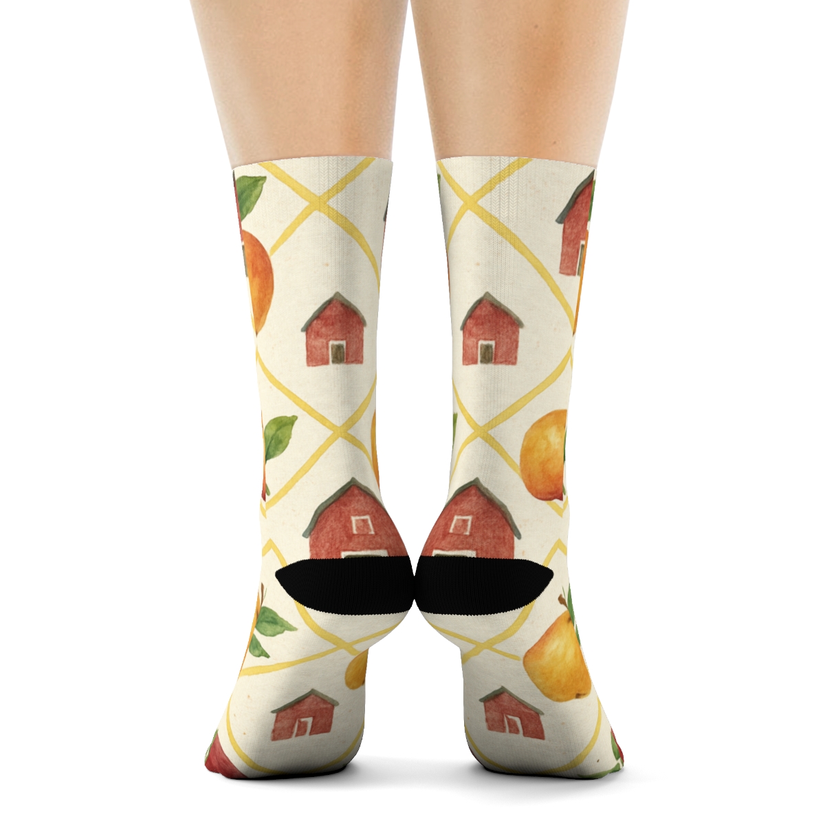 Apple Orchard Lattice premium sports crew socks