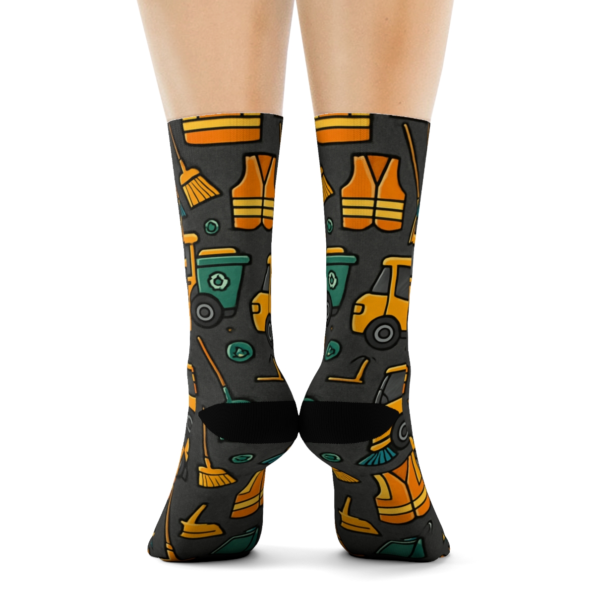 Sanitation Worker Street Sweeper Tessellation soft everyday crew socks