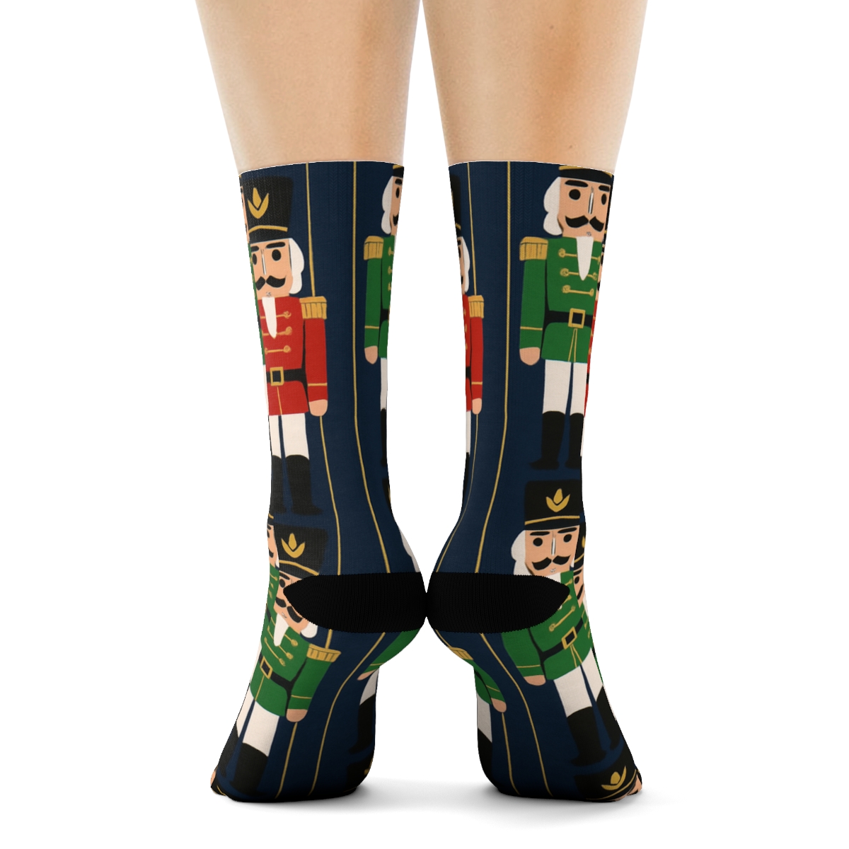 Nutcracker Holiday March Stripe comfortable cotton crew socks