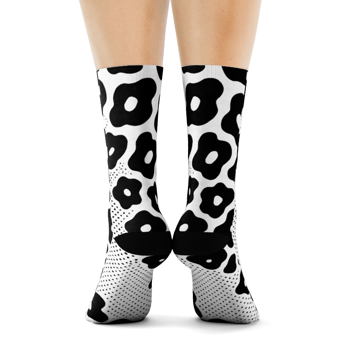 Monochrome Micro Spot Lattice custom crew socks