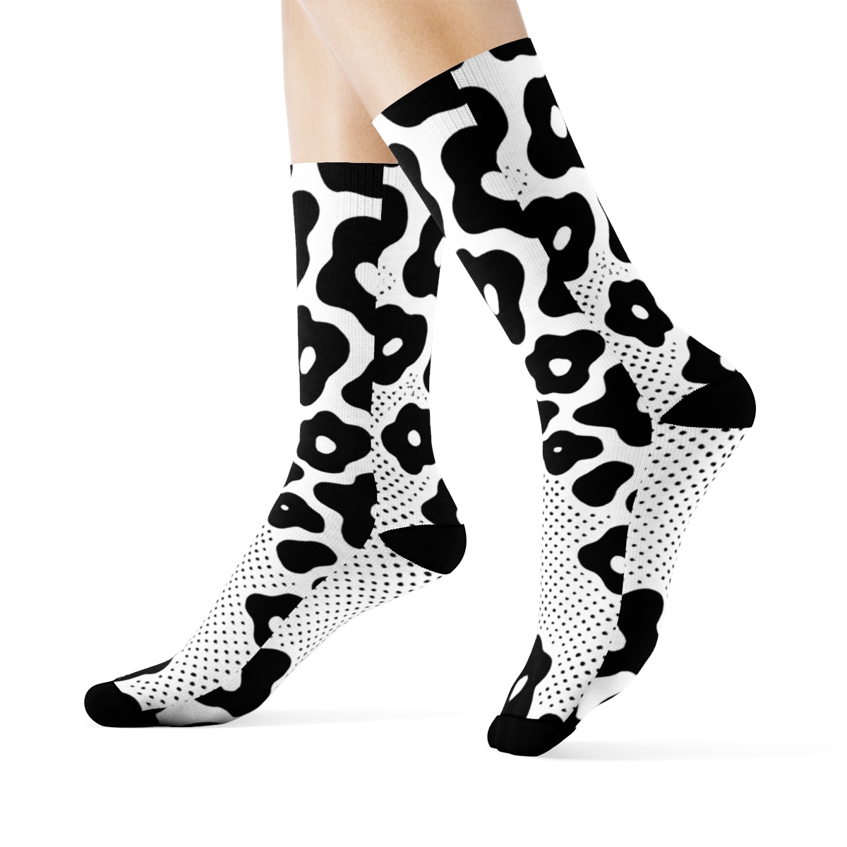 Monochrome Micro Spot Lattice custom crew socks
