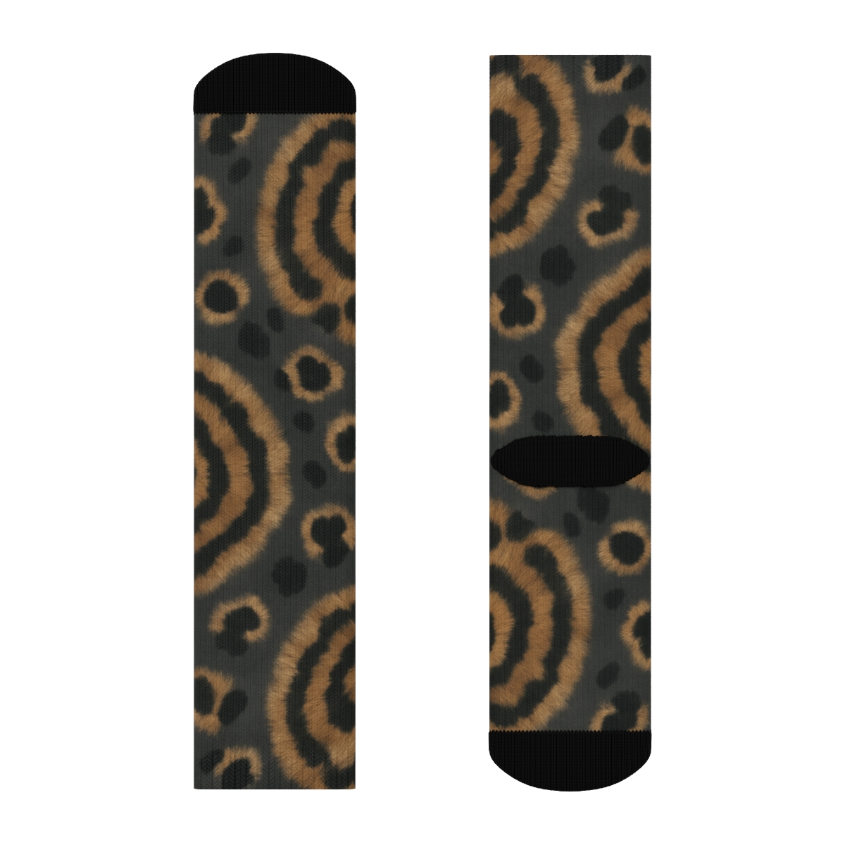 Oversized Medallion Spots On Charcoal trendy patterned crew socks