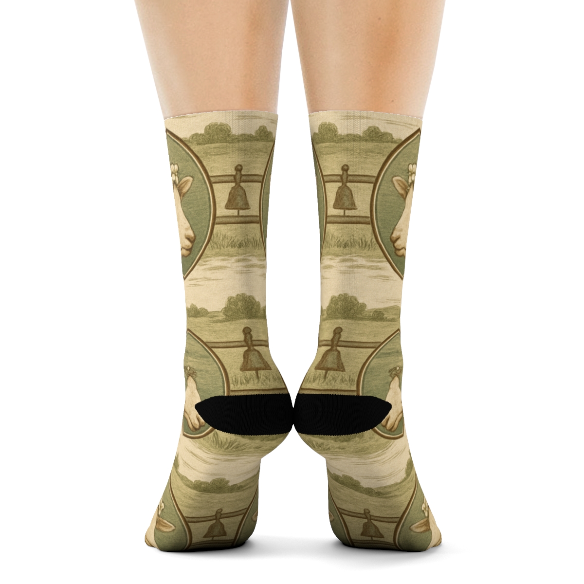 Lamb Crown Pattern In Pasture Bands personalized crew socks