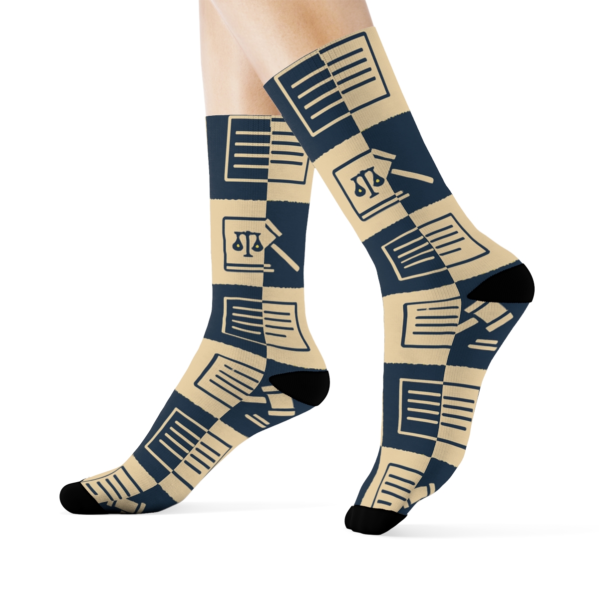 Courtroom Ledger Tiles For Lawyer Life unique graphic crew socks