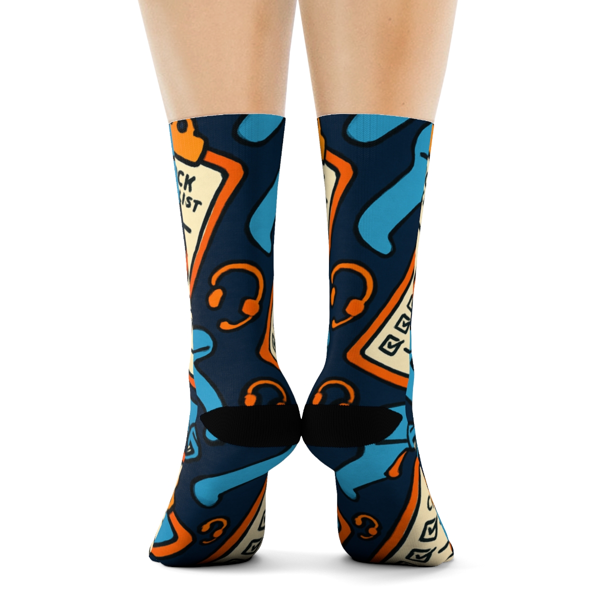 Clipboard Cascade With Store Manager Icons In Navy custom crew socks