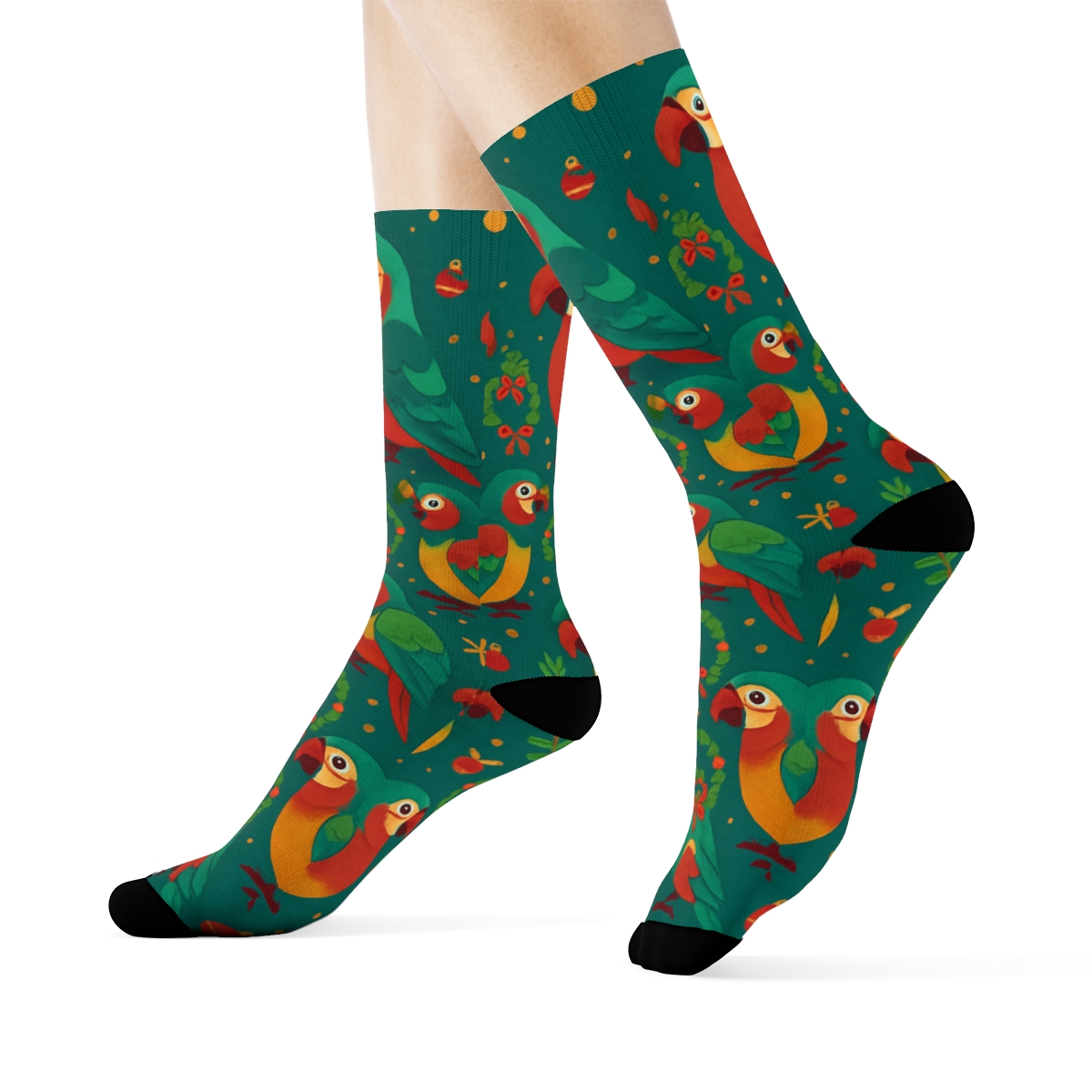 Parrot Festive Mandala premium sports crew socks
