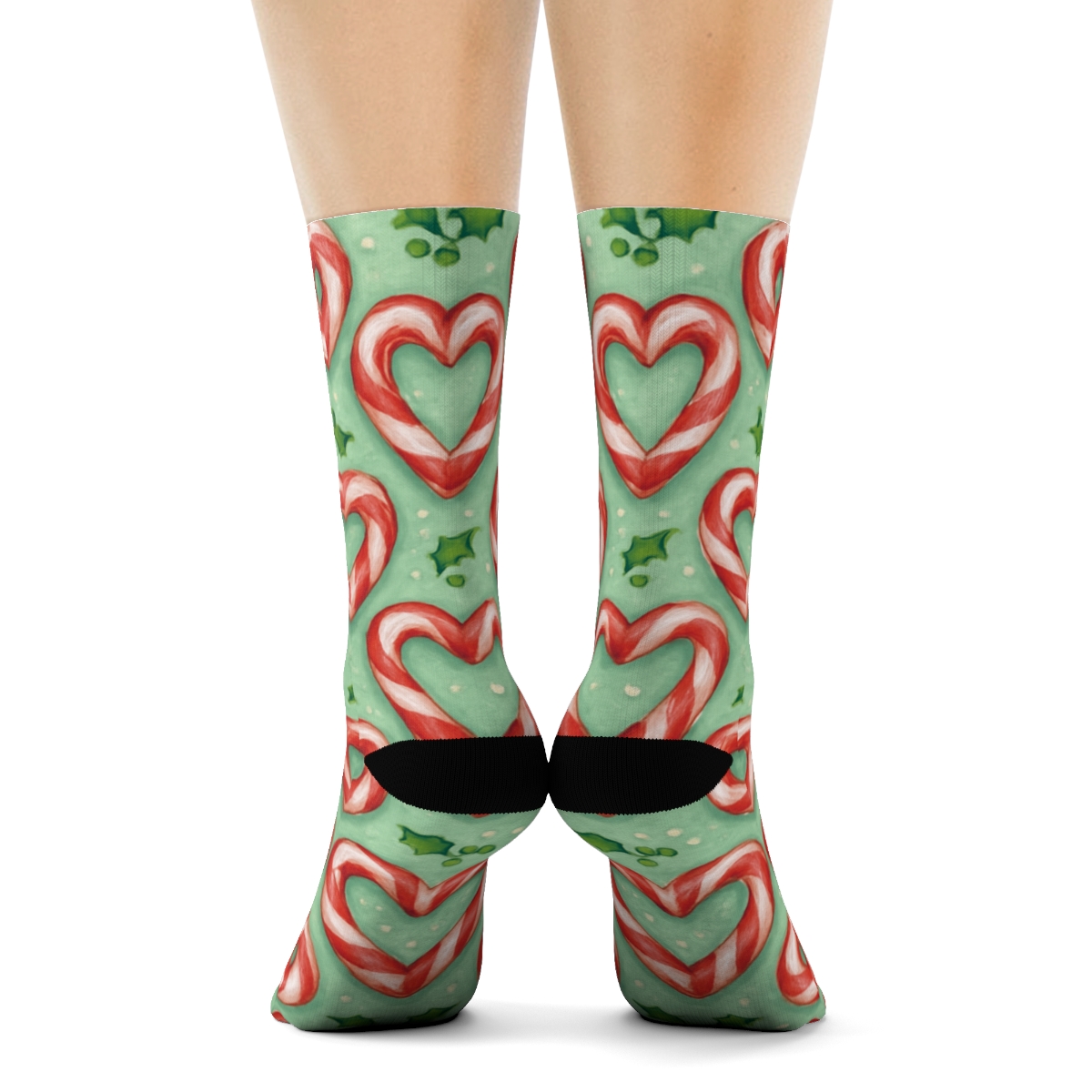 Candy Cane Hearts In Candy Canes Garden Repeat stylish athletic crew socks