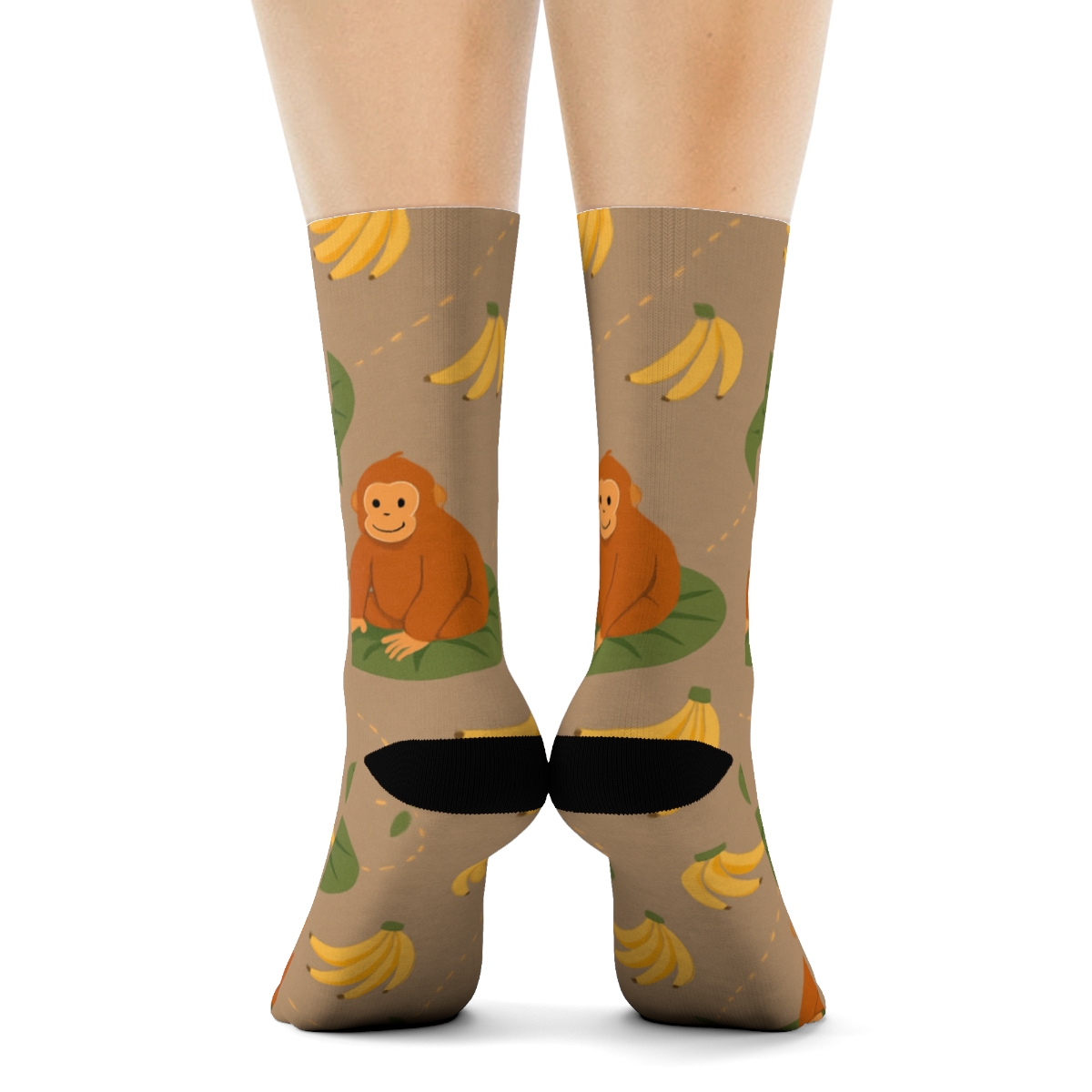 Banana Orbit Tiling Pattern Ape Edition personalized crew socks