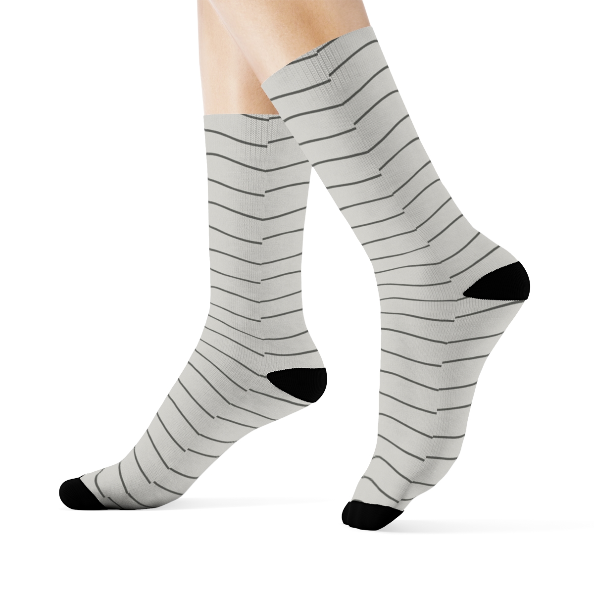 Subtle Moire Bands soft everyday crew socks