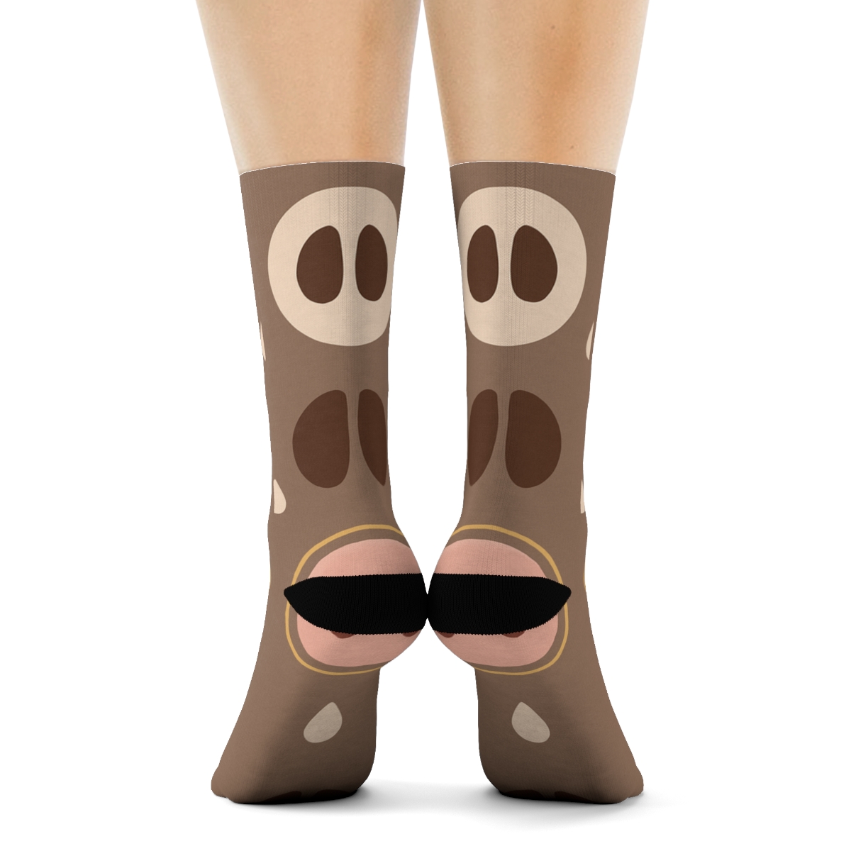 Straw Ring Orbit Pattern With Pig Portrait Tiles designer printed crew socks