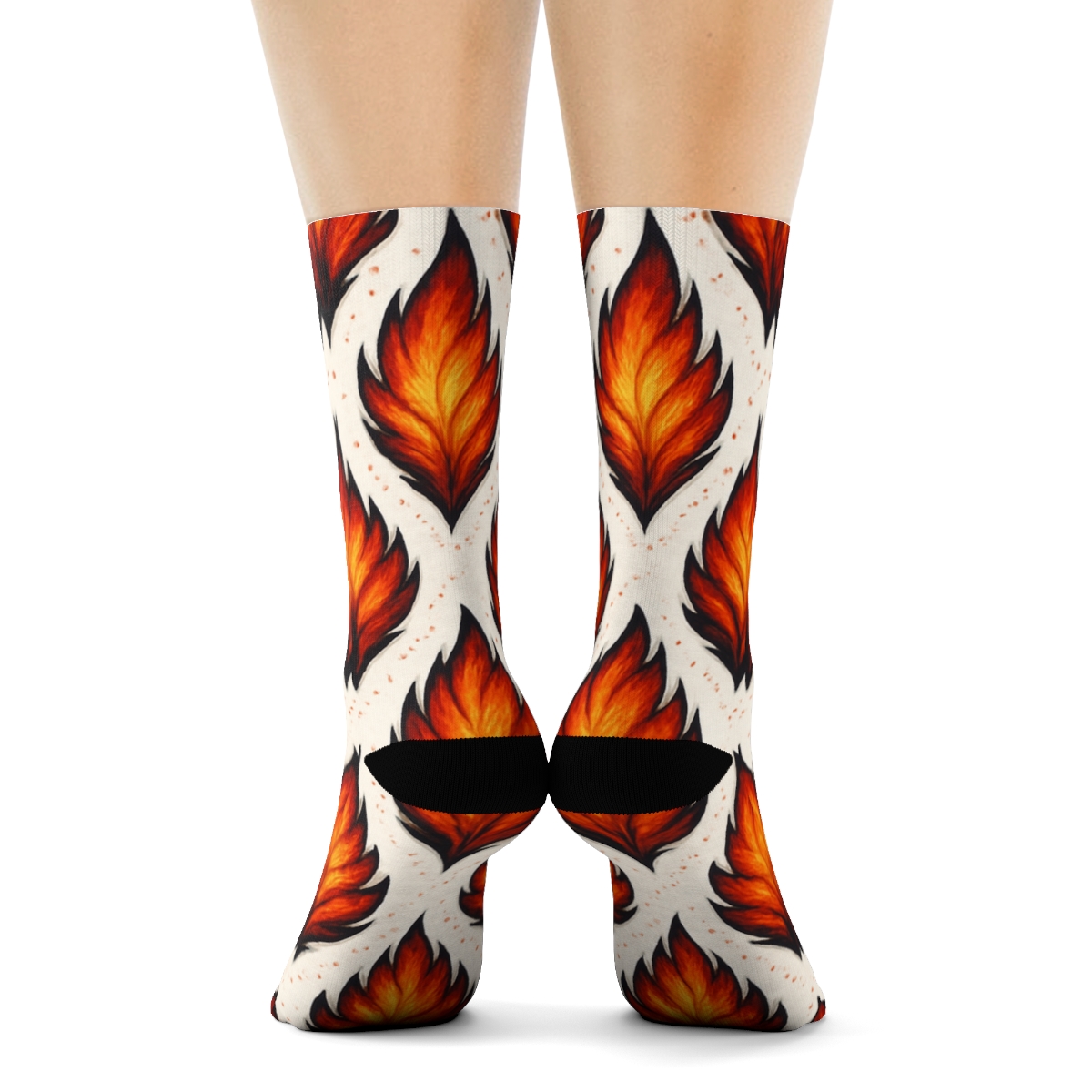 Phoenix Feather Flame Chevron personalized crew socks