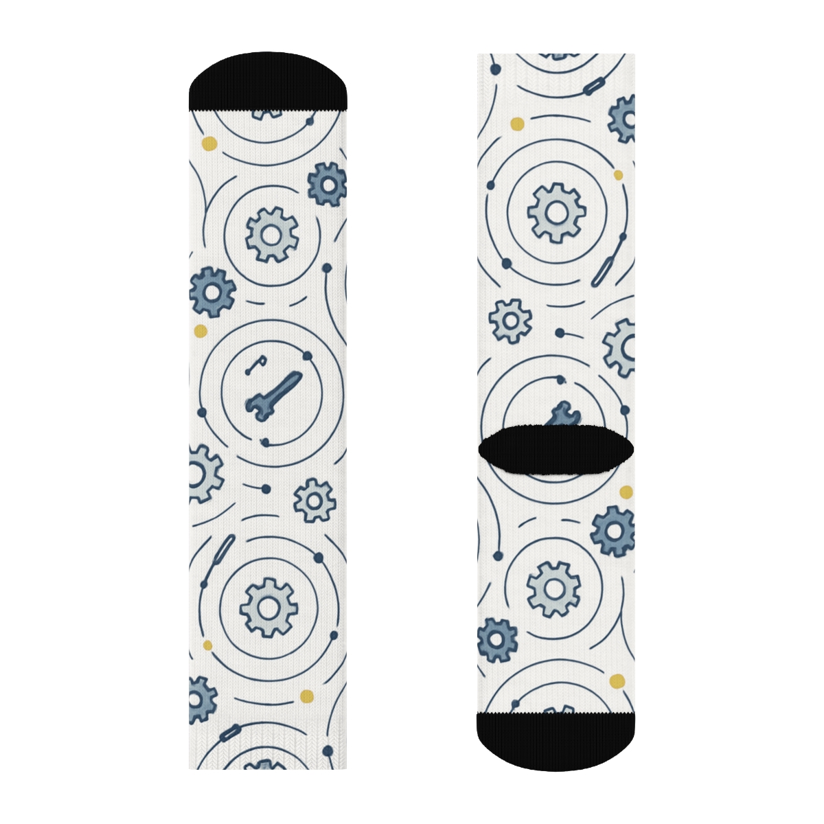 Clockwork Orbit Starfield Pattern Mechanic unique graphic crew socks