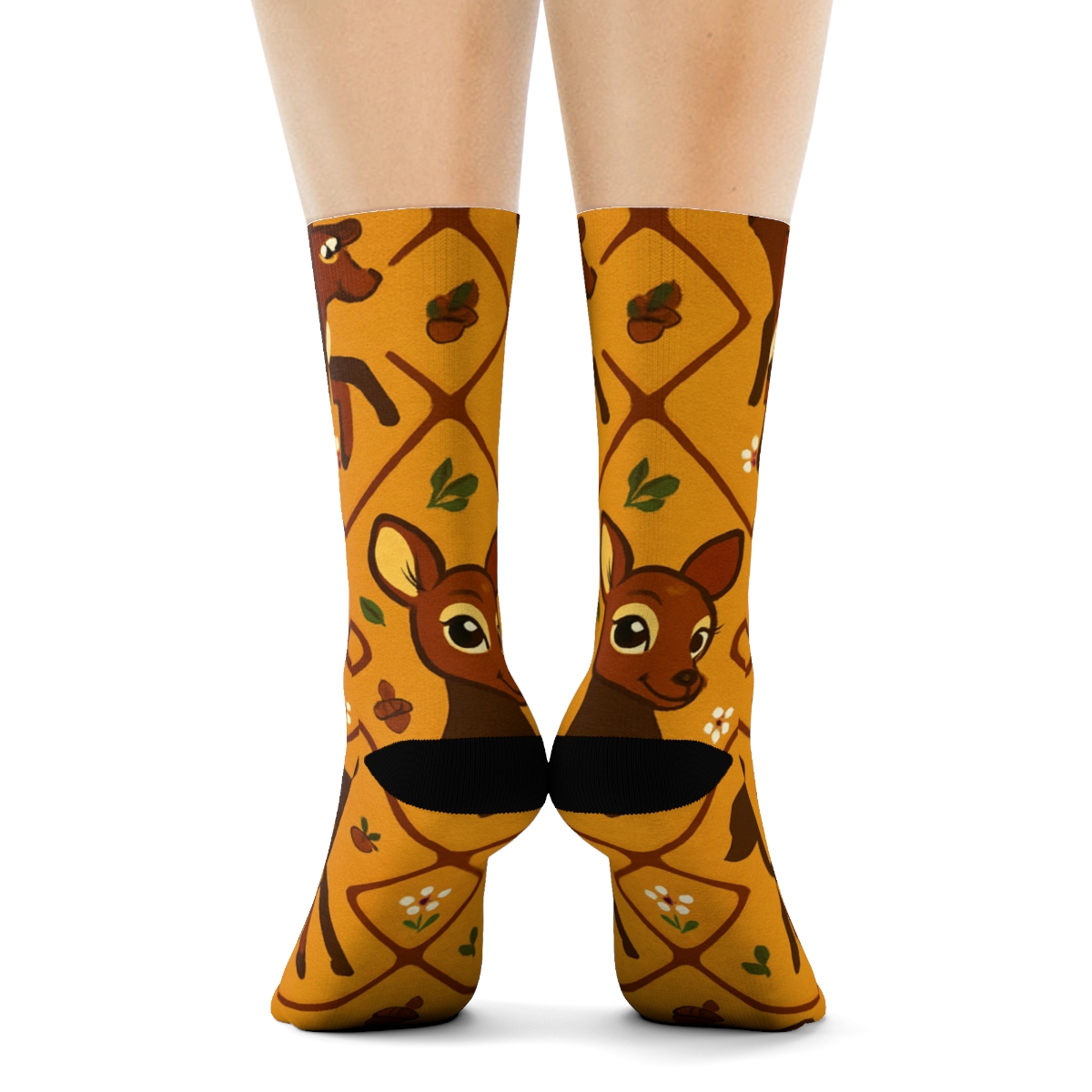 Woodland Party Tiles With Jumping Deer stylish athletic crew socks