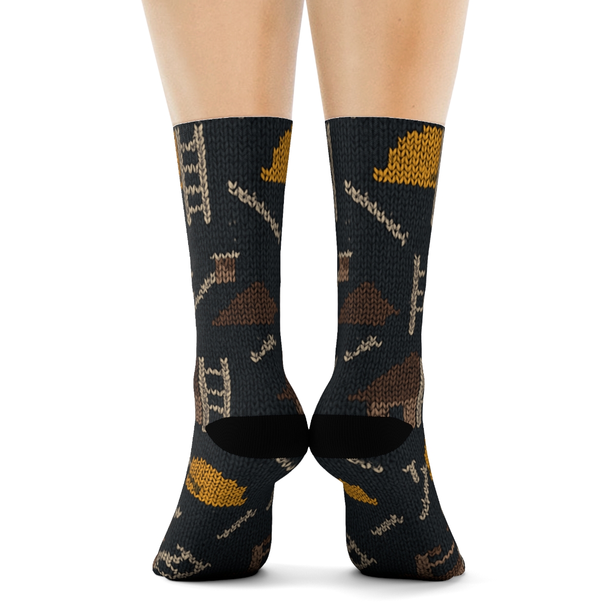 Rooftop Parade Roofer Knitted Pattern Illusion custom crew socks