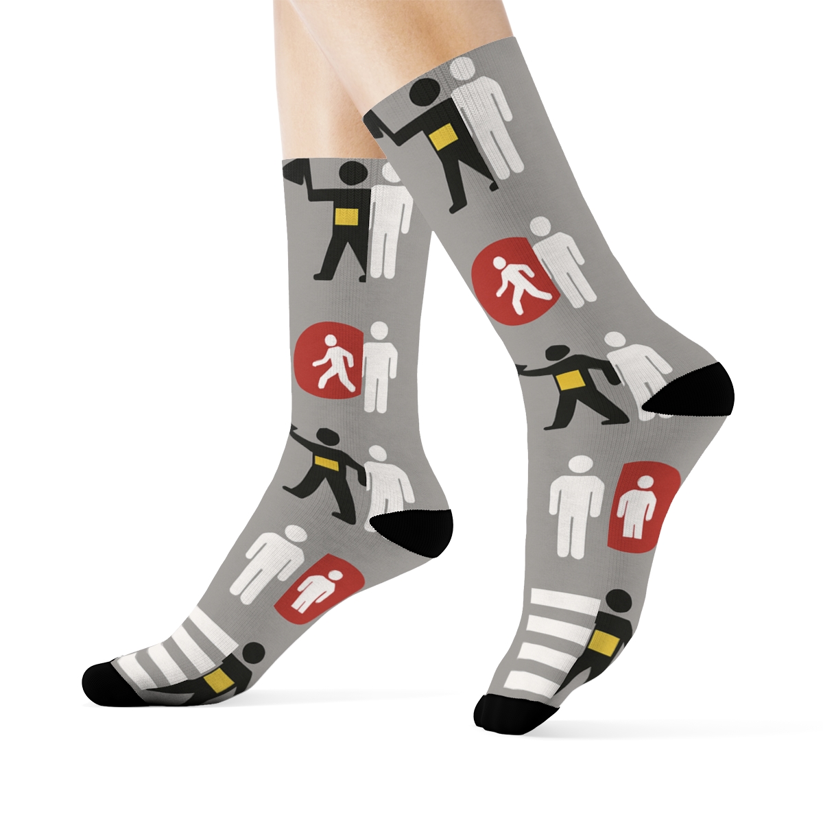 Street Signal Tessellation With Crossing Guard Details stylish athletic crew socks