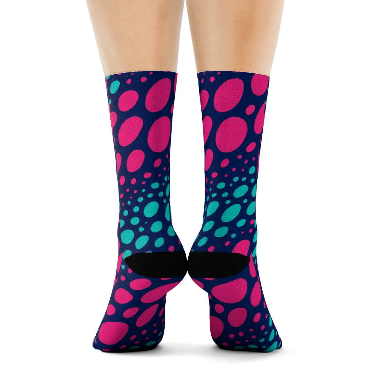 Neon Spot Wave Landscape premium sports crew socks