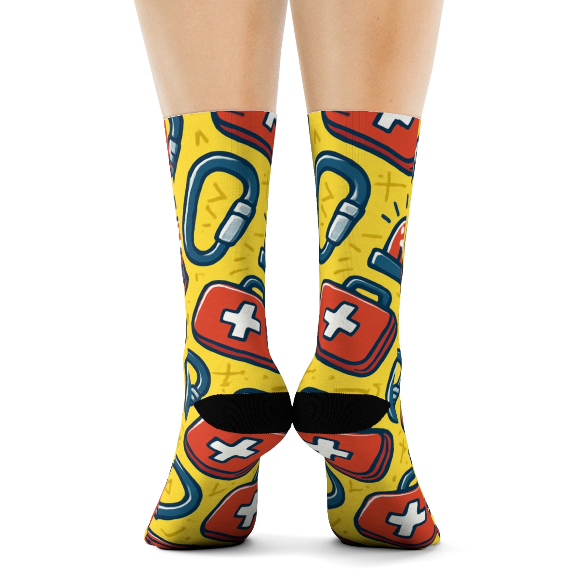 Rescue Worker Rope And Beacon Tessellation soft everyday crew socks