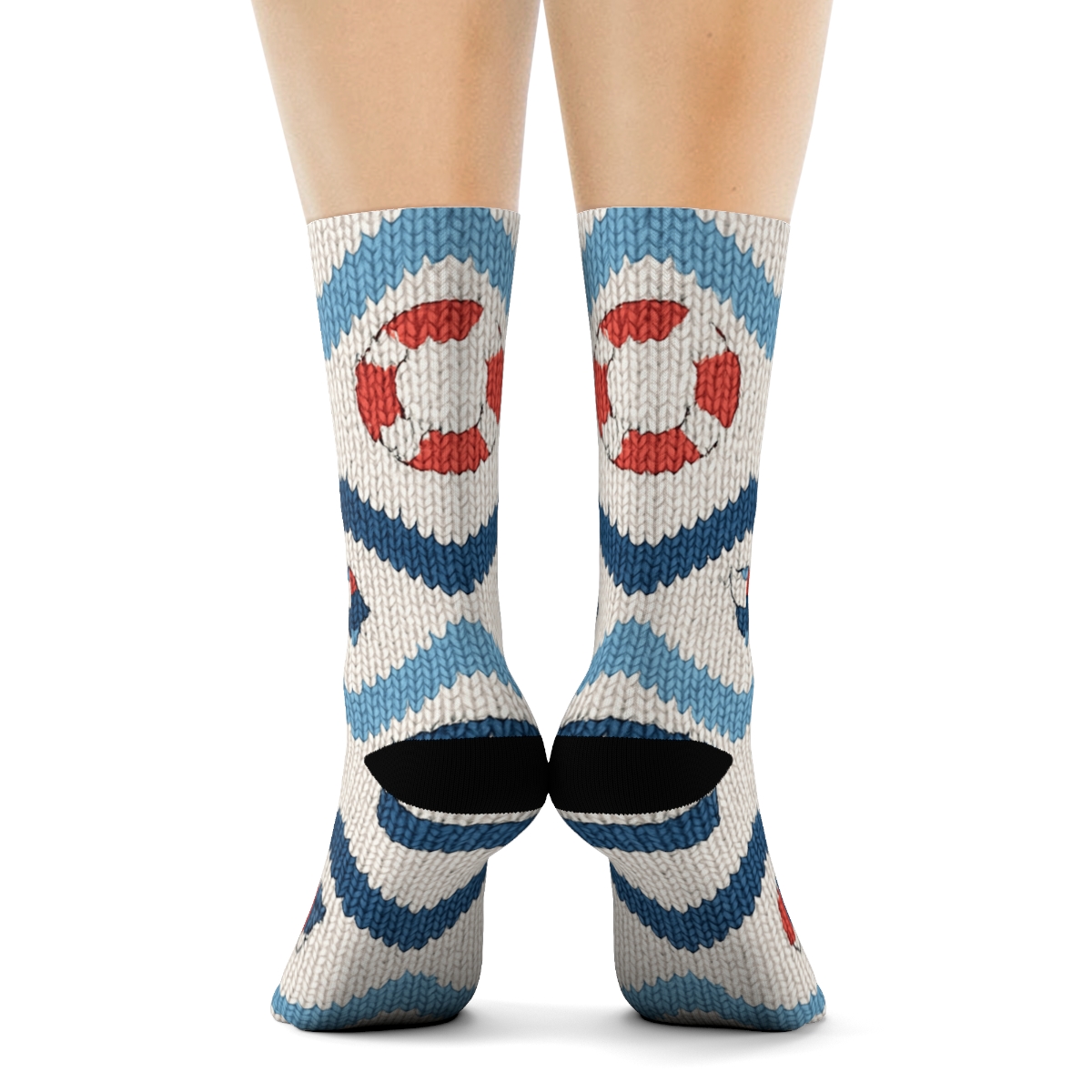 Sailor Knitted Wave Chevron Lattice stylish athletic crew socks