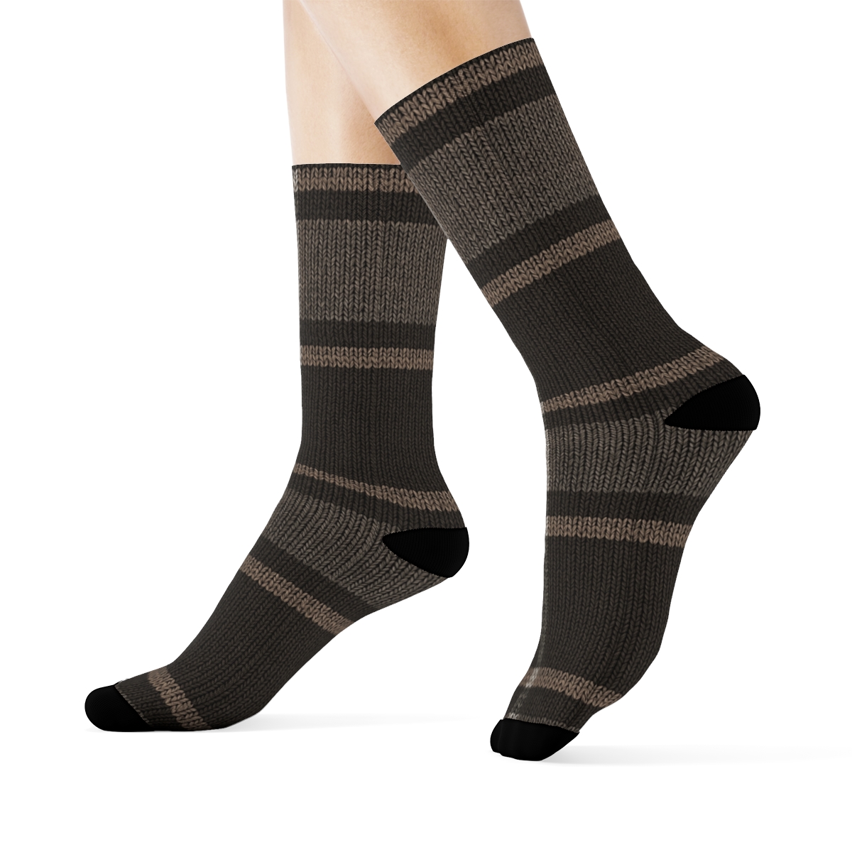 Micro Check Texture With Tonal Stripe Bands premium sports crew socks