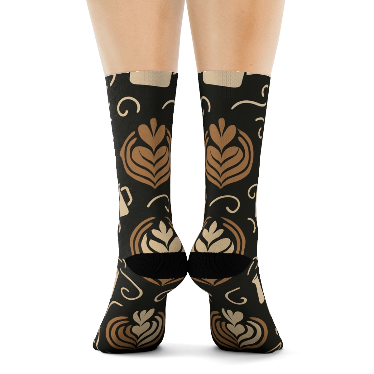 Latte Art Lattice, Barista Edition trendy patterned crew socks