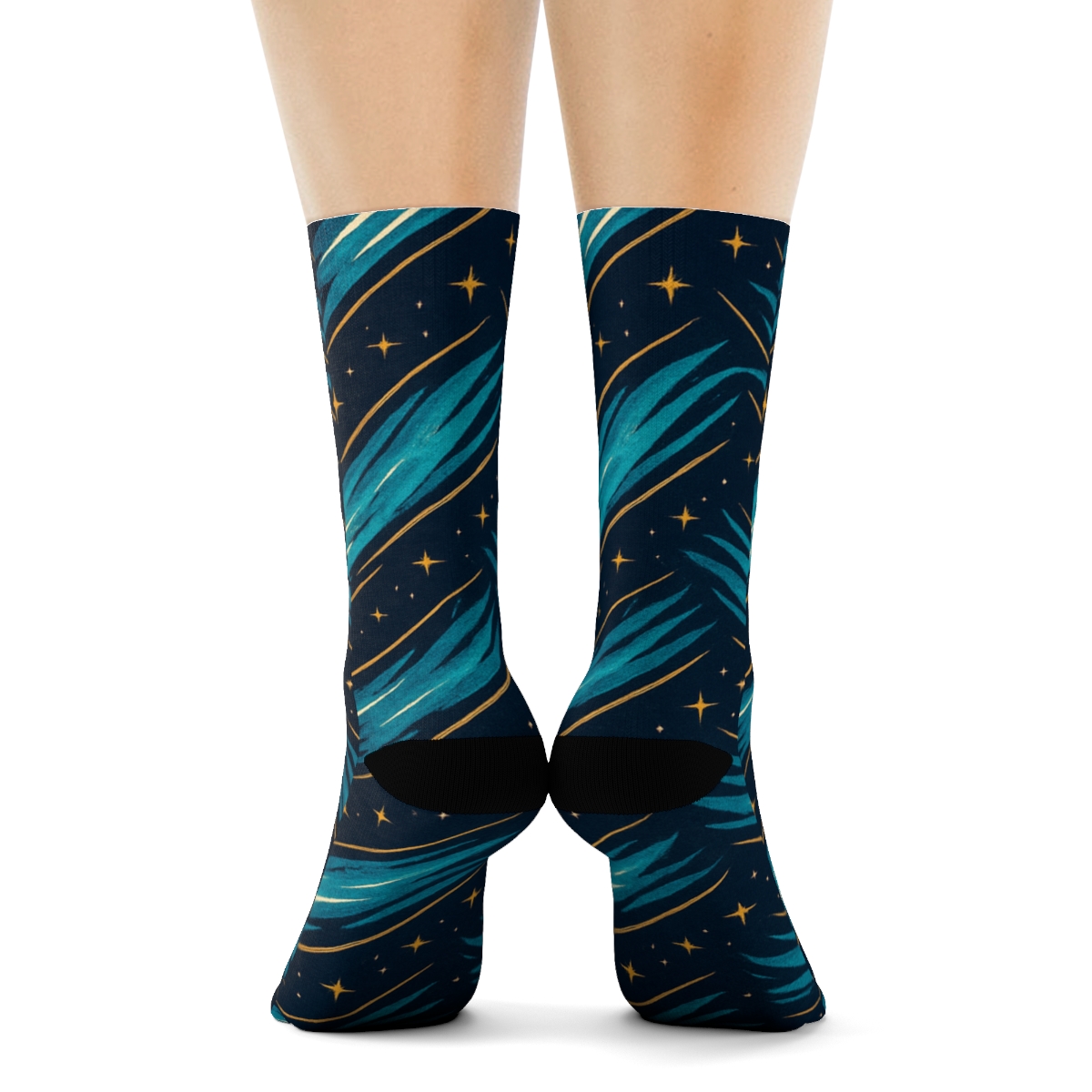 Ion Trail Comet Chevron On Deep Navy premium sports crew socks