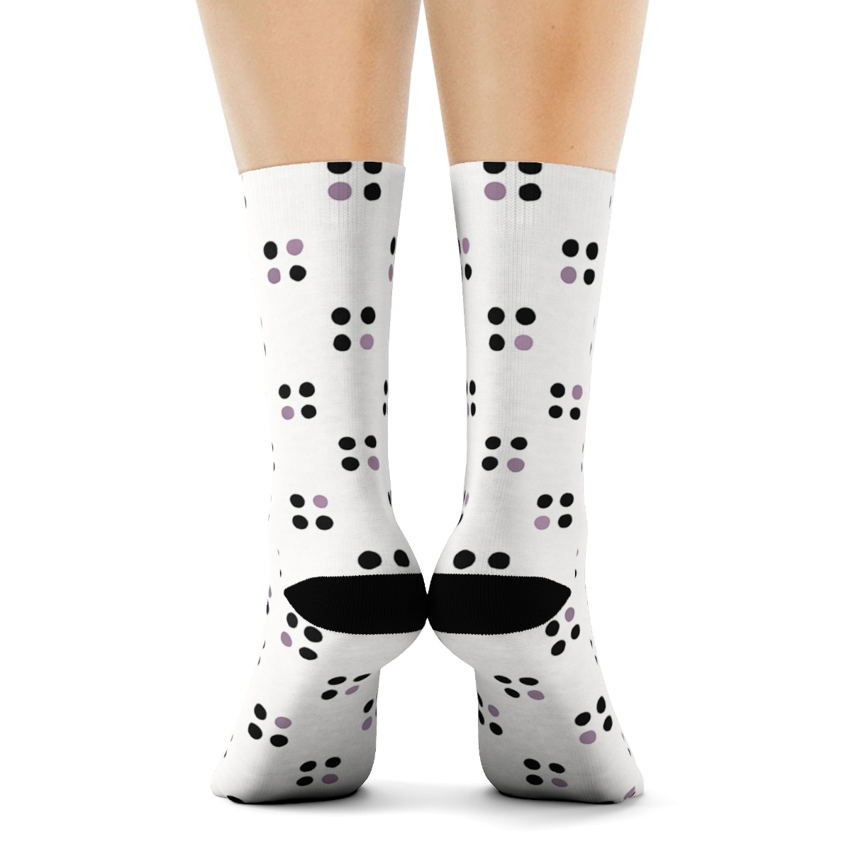 Pinwheel Quarter Dot Grid soft everyday crew socks