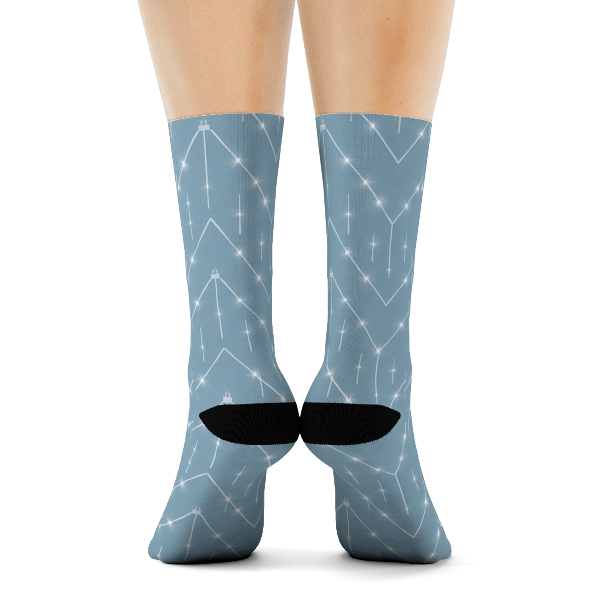 Minimal Icicle Chevron Filament Grid trendy patterned crew socks