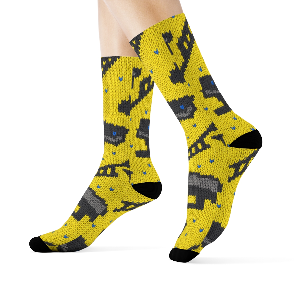 Security Guard Knit Illusion Cone And Camera Tessellation stylish athletic crew socks